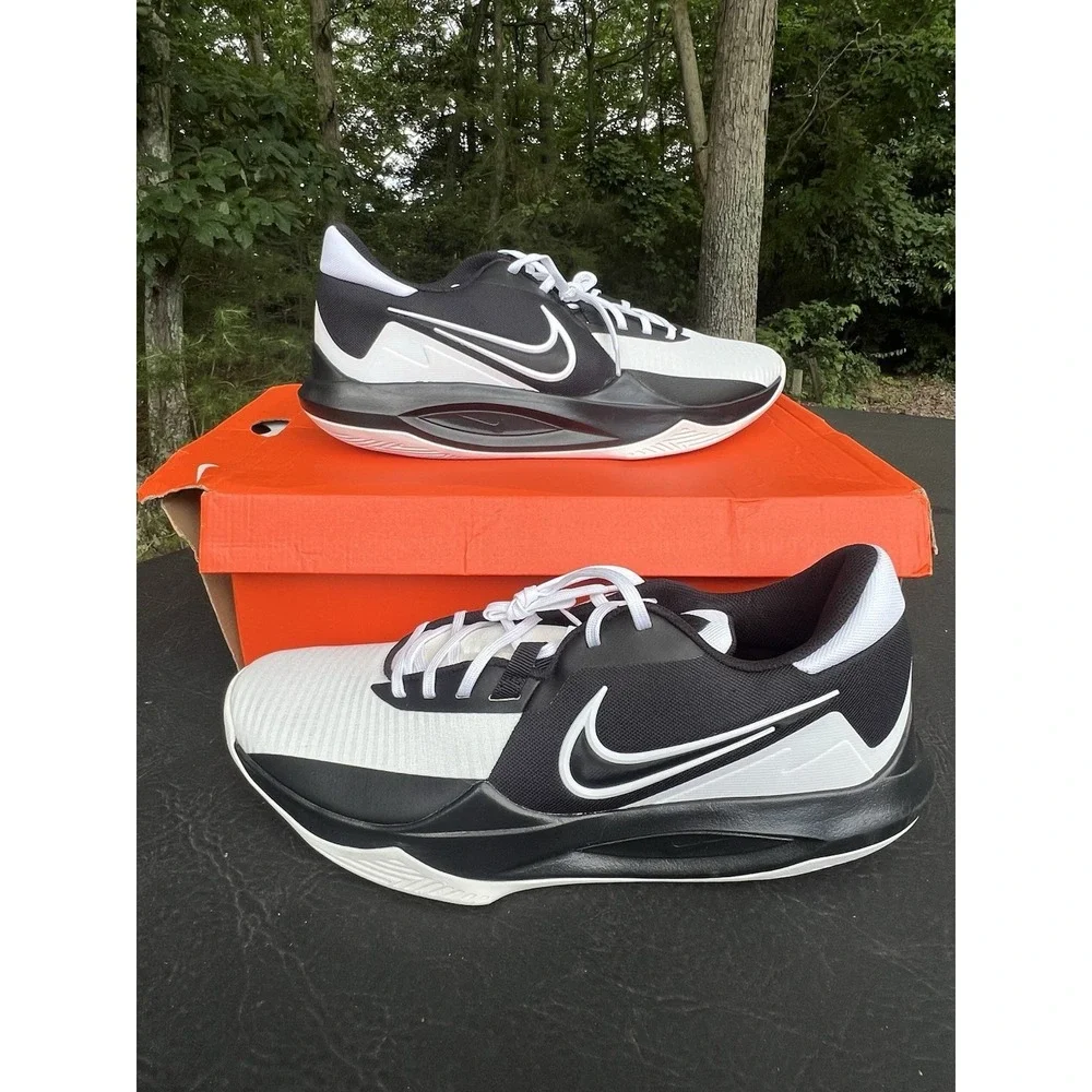 Nike‎ Precision VI Running Shoe Black White Size 14